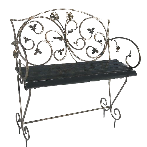 Лавка на кладбище кованая со спинкой «Элегия» (арт. КИ-15)