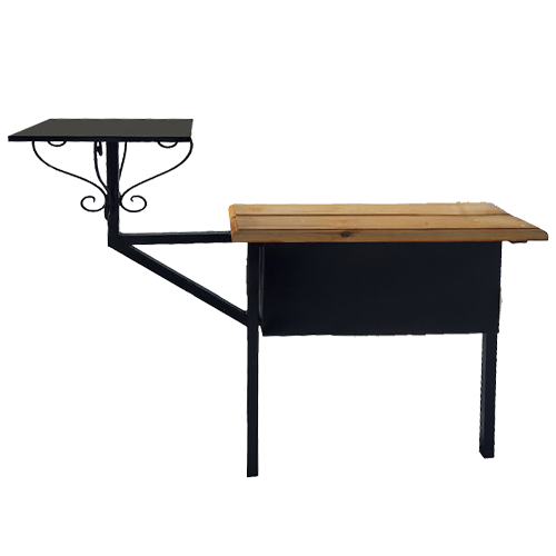 Лавка на кладбище 3 в 1 со спинкой, ящиком и столиком «Спокойствие» (арт. КИ-6)