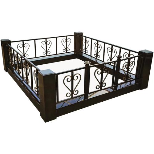 Надгробное сооружение Комплекс из гранита с коваными элементами Лира