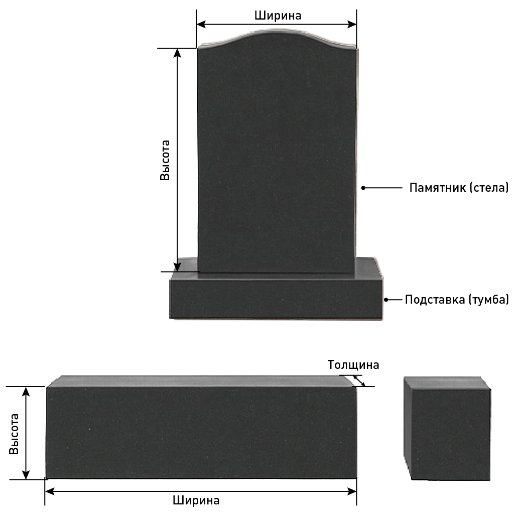 Подставка (тумба) под вертикальный памятник П-1