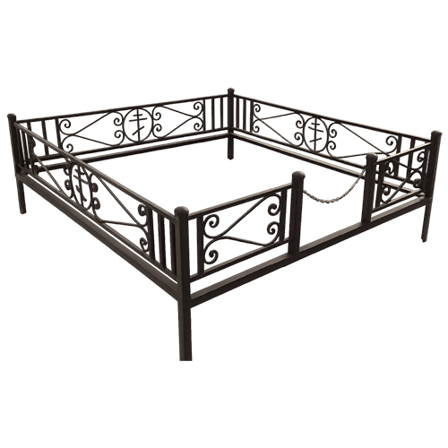 Ограда на кладбище кованая Новая - Крест КИ-40