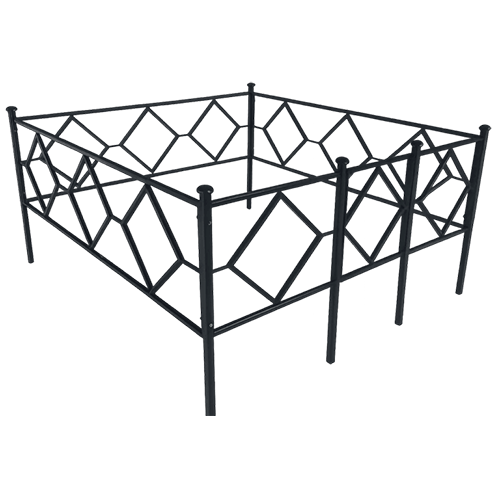 Ограда на кладбище кованая Ромб КИ-29