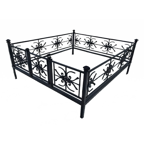 Ограда на кладбище кованая Снежинка КИ-55
